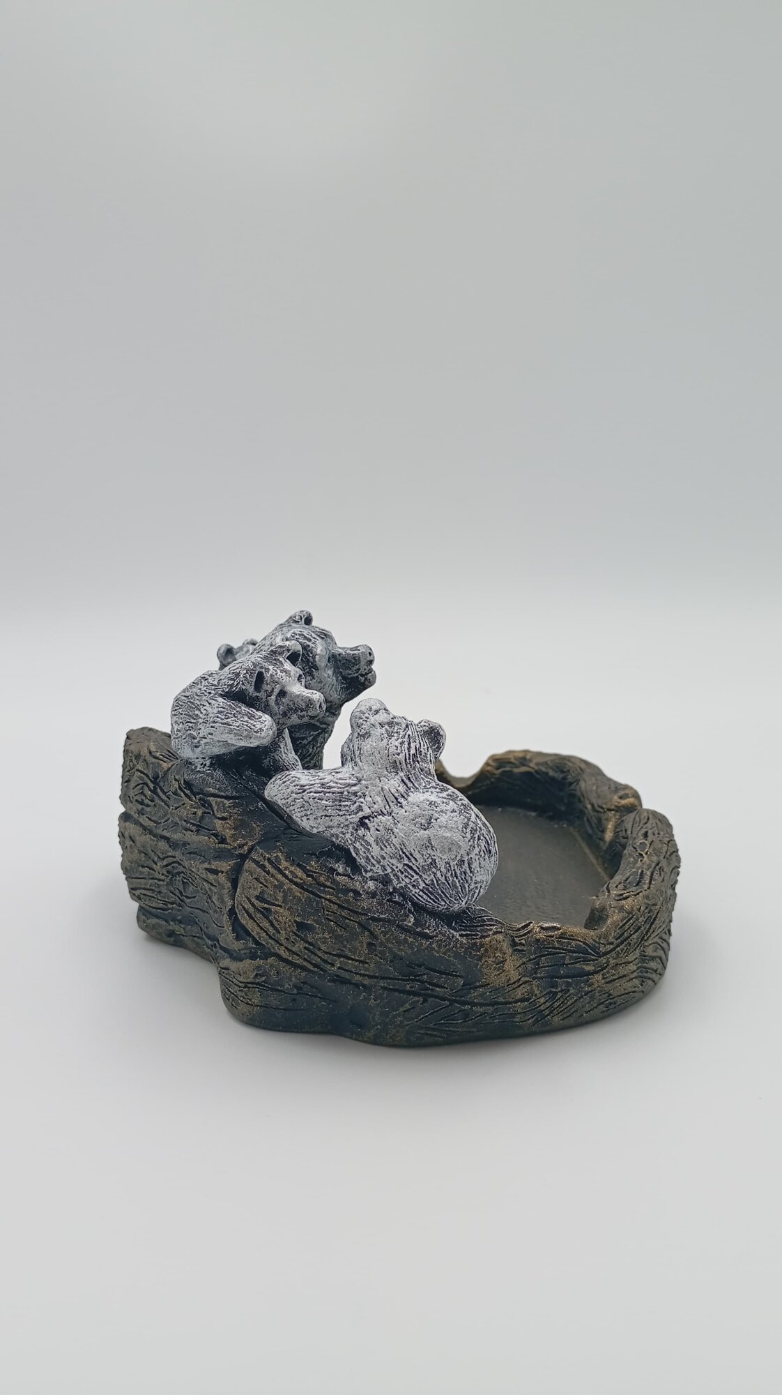 Фигурка Present61 "Медведи", поли стоун, серебристая, 20x20x14см — фото 1