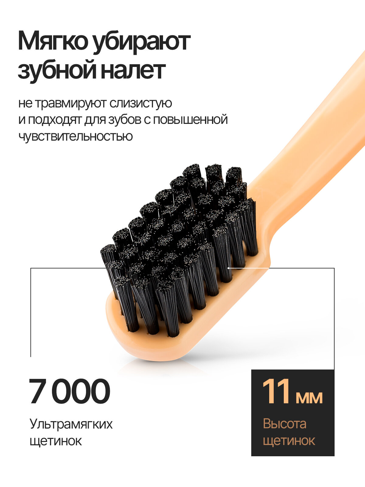 Зубная щетка для чувствительных зубов Sora 7K от EMRA, ультрамягкая — фото 1