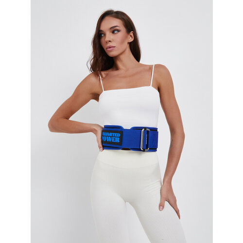 Пояс Unlimited Power на липучке, для тяжелой атлетики и пауэрлифтинга, синий, размер L