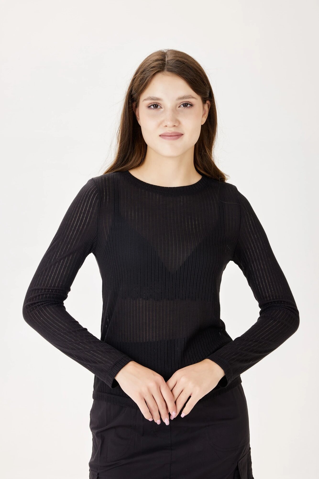 Лонгслив Selfie, размер XS, , черный — фото 1