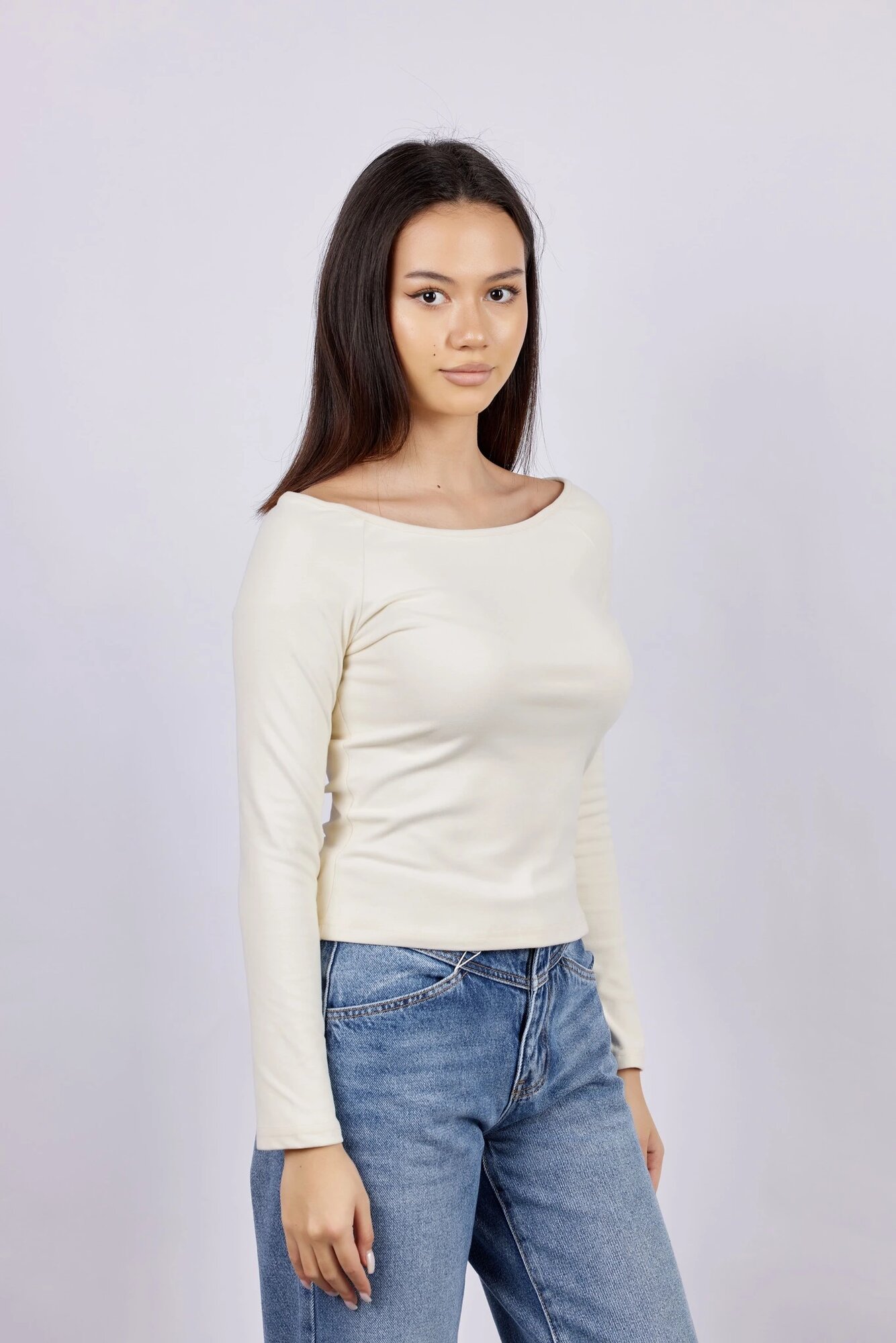 Лонгслив Selfie, размер XS, , айвори — фото 1