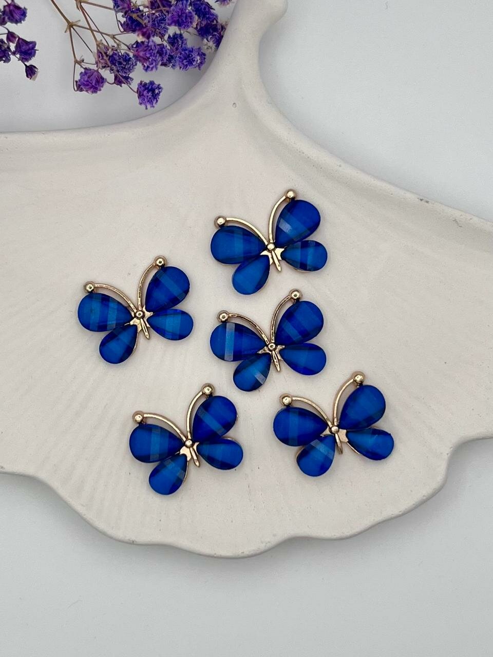 Бабочки серединка, кабашон (5 шт)