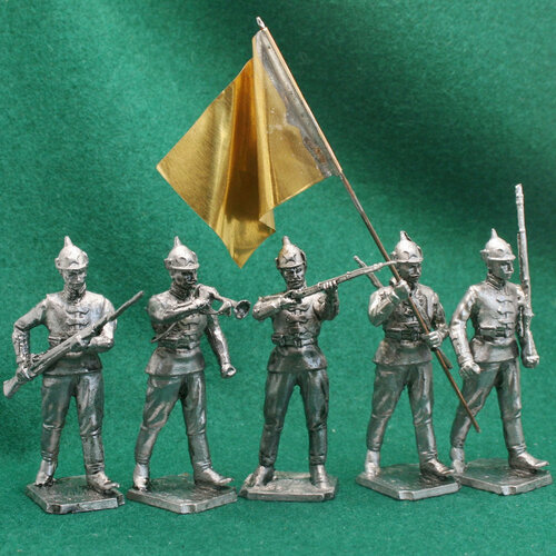 Набор оловянных солдатиков 54 мм Красноармейцы Гражданская война