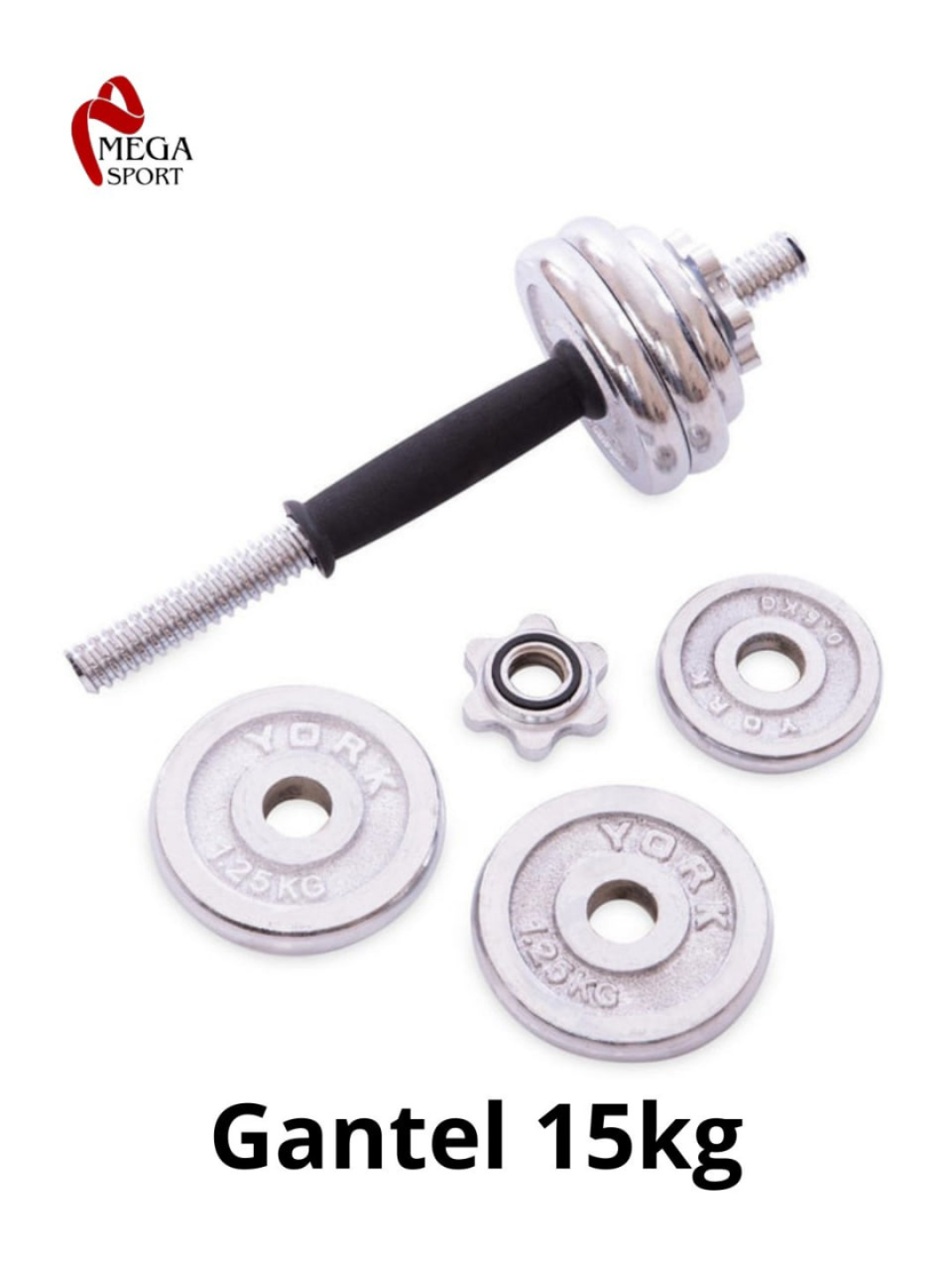 Набор гантелей 15 кг, для тренировок дома и в зале, с металлическим диском 15 — фото 1