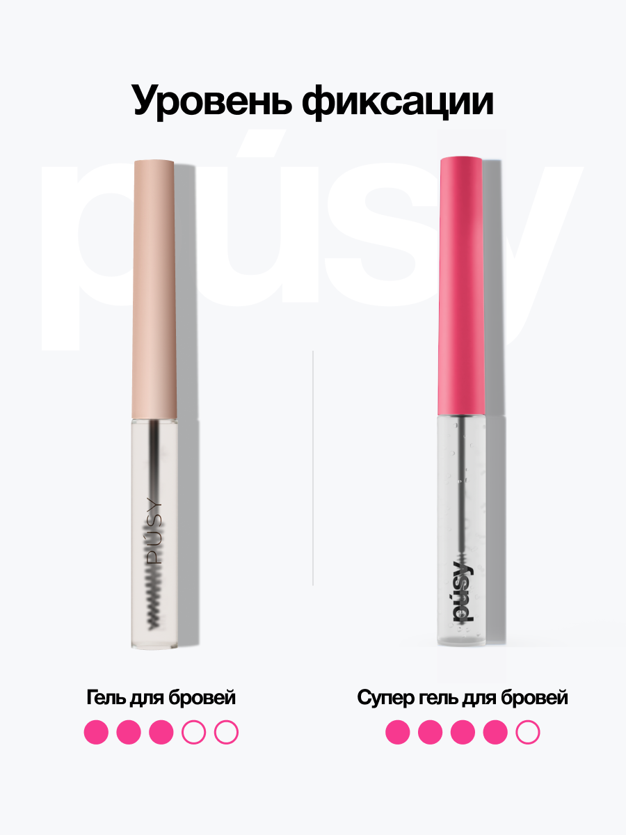 PUSY Гель для бровей версия 2.0 экстра сильной фиксации, с эффектом ламинирования, 5 мл — фото 1