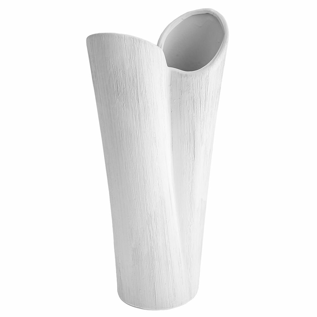 Ваза настольная керамическая "Виват" 2,1л, белый, фактурная глазурь — фото 1