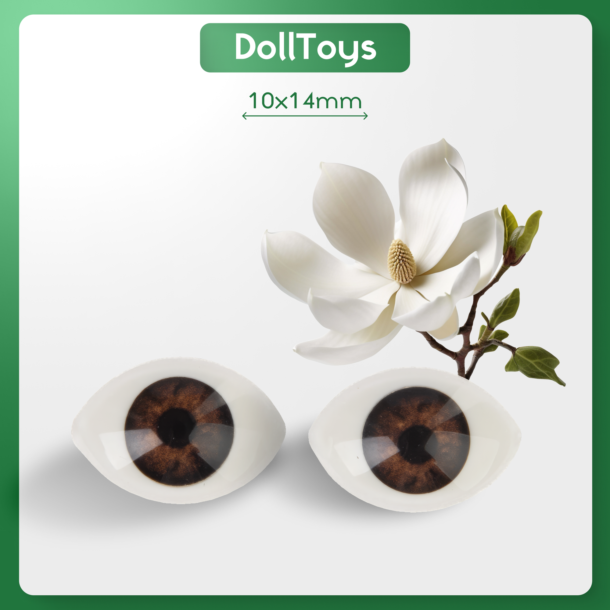 Глаза для кукол и игрушек акриловые 10 х 14 мм, цвет коричневый