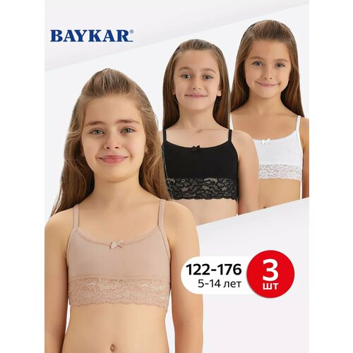 фото Майка baykar для девочек, 3 шт., размер 7, микс