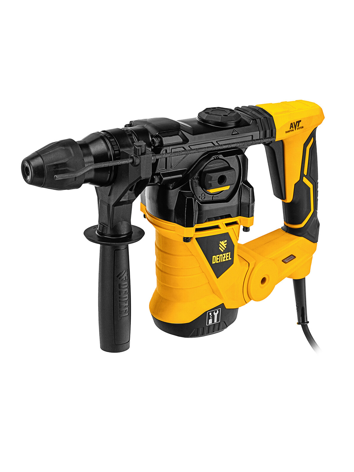 Перфоратор электрический Denzel RHV-1250-30, SDS-plus, 1250 Вт, 5 Дж, 3 плюс 1 реж. 26612