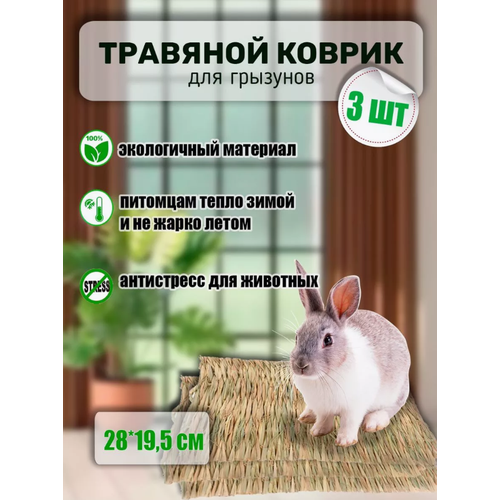 Коврик для грызунов, подстилка из соломы, игрушки для грызунов и птиц, лежанка в клетку для кролика