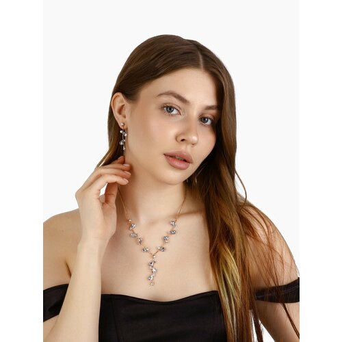 Комплект бижутерии Queen Fair стекло сиреневый 413₽