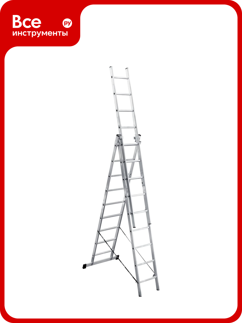 Алюминиевая 3-секционная лестница UFUK 3х9 ступеней 411309