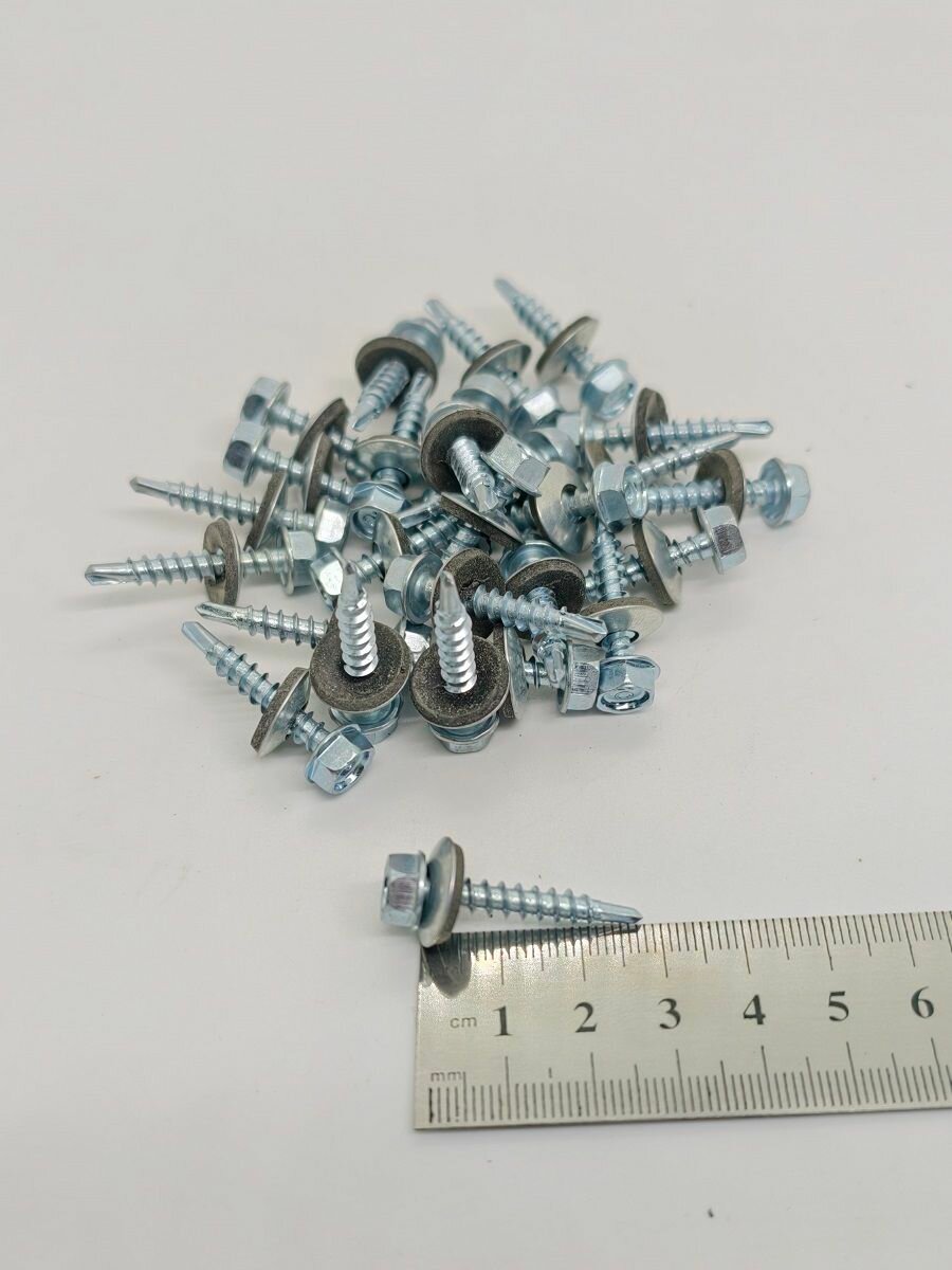 Саморез по металлу кровельный 4,8 х 29, цинк 100 шт — фото 1