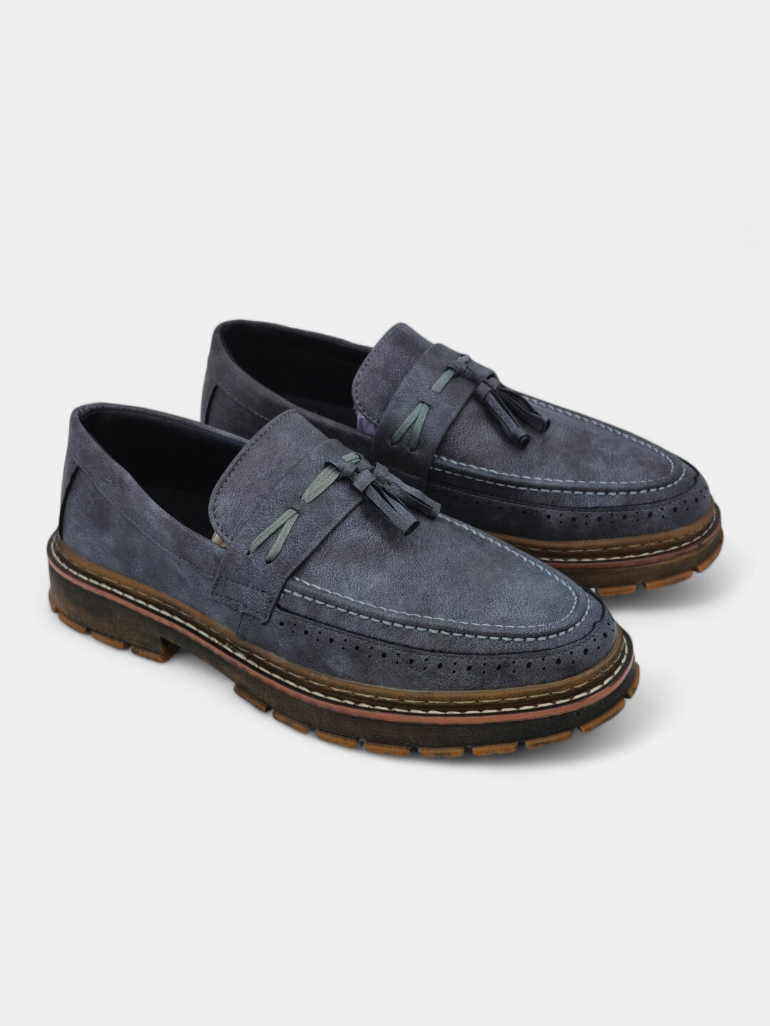 Лоферы  Туфли мужские Solid Step, из экокожи, водонепроницаемые, размер 38 39 40 41 42 43, серый металлик