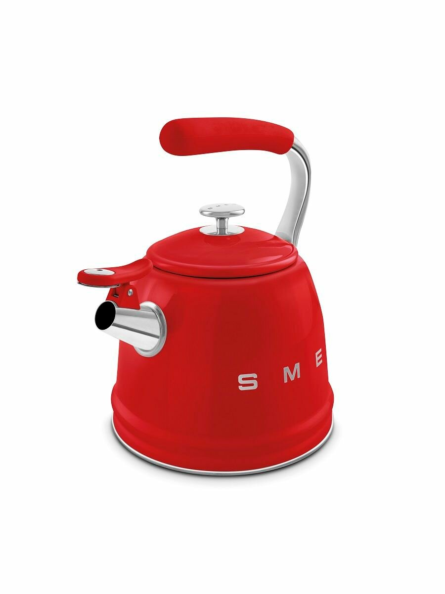 Чайник со свистком SMEG WKF01RD, красный — фото 1