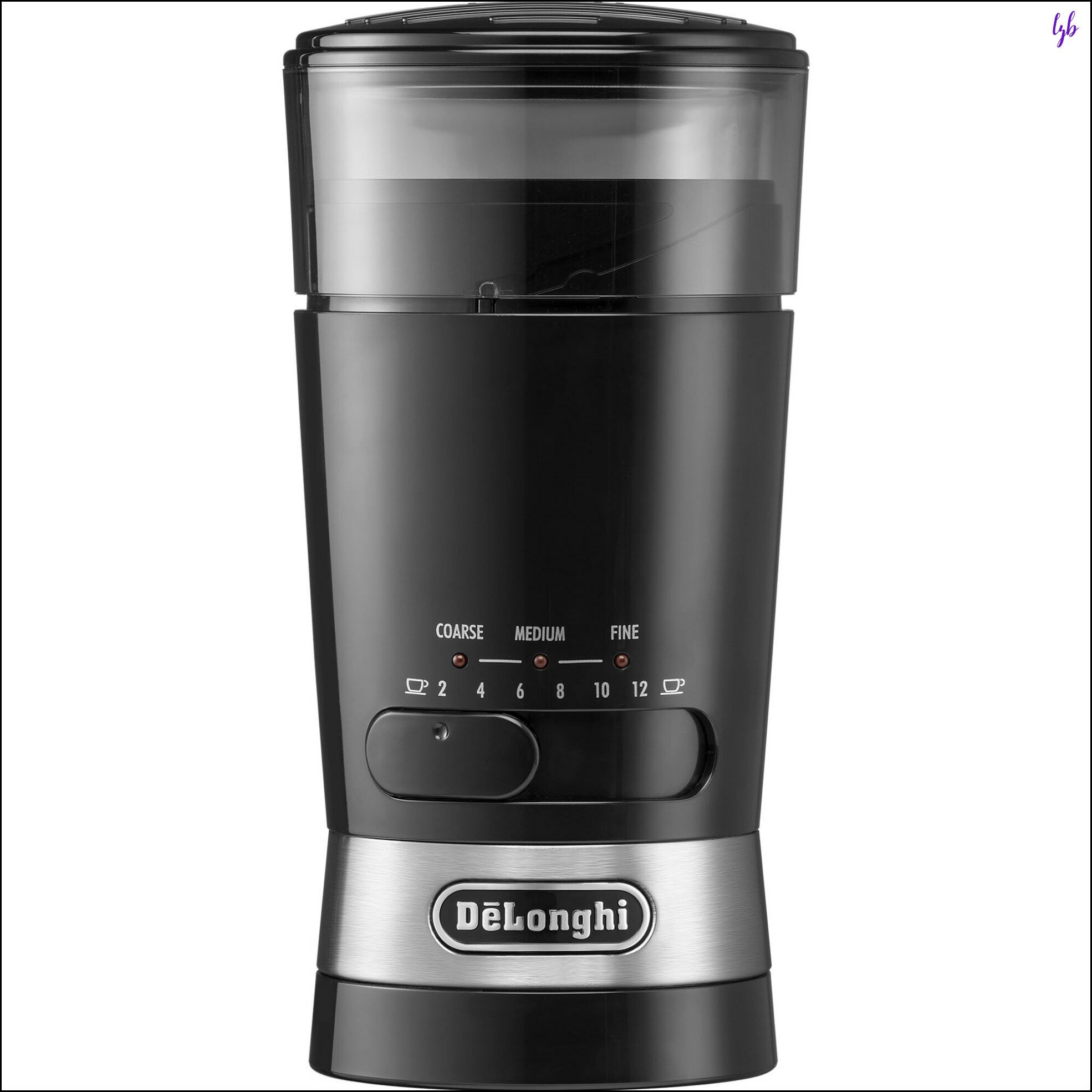 Эксклюзивная кофемолка Delonghi KG210 170Вт с ротационным ножом и тремя режимами помола в черном цвете