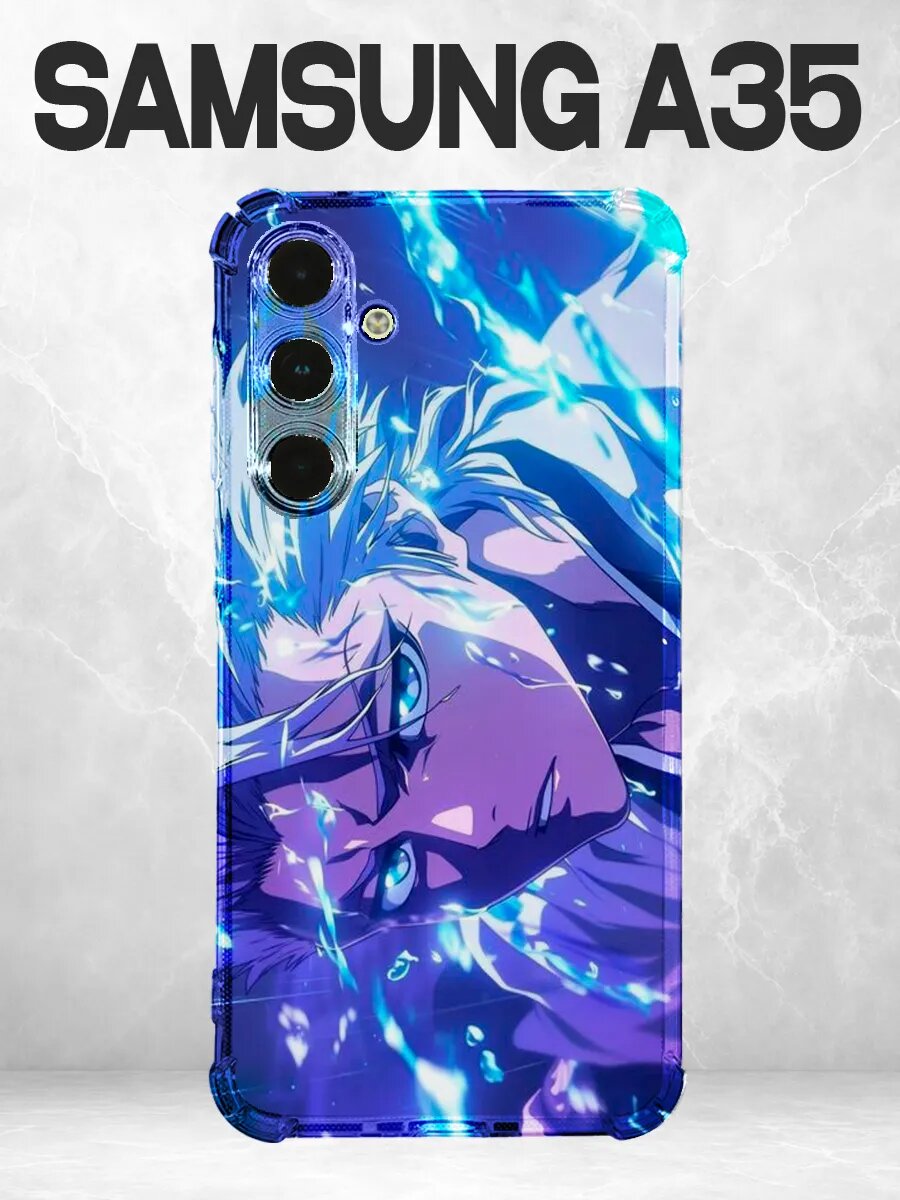 Чехол на Samsung A35 Блич Хицугая синий
