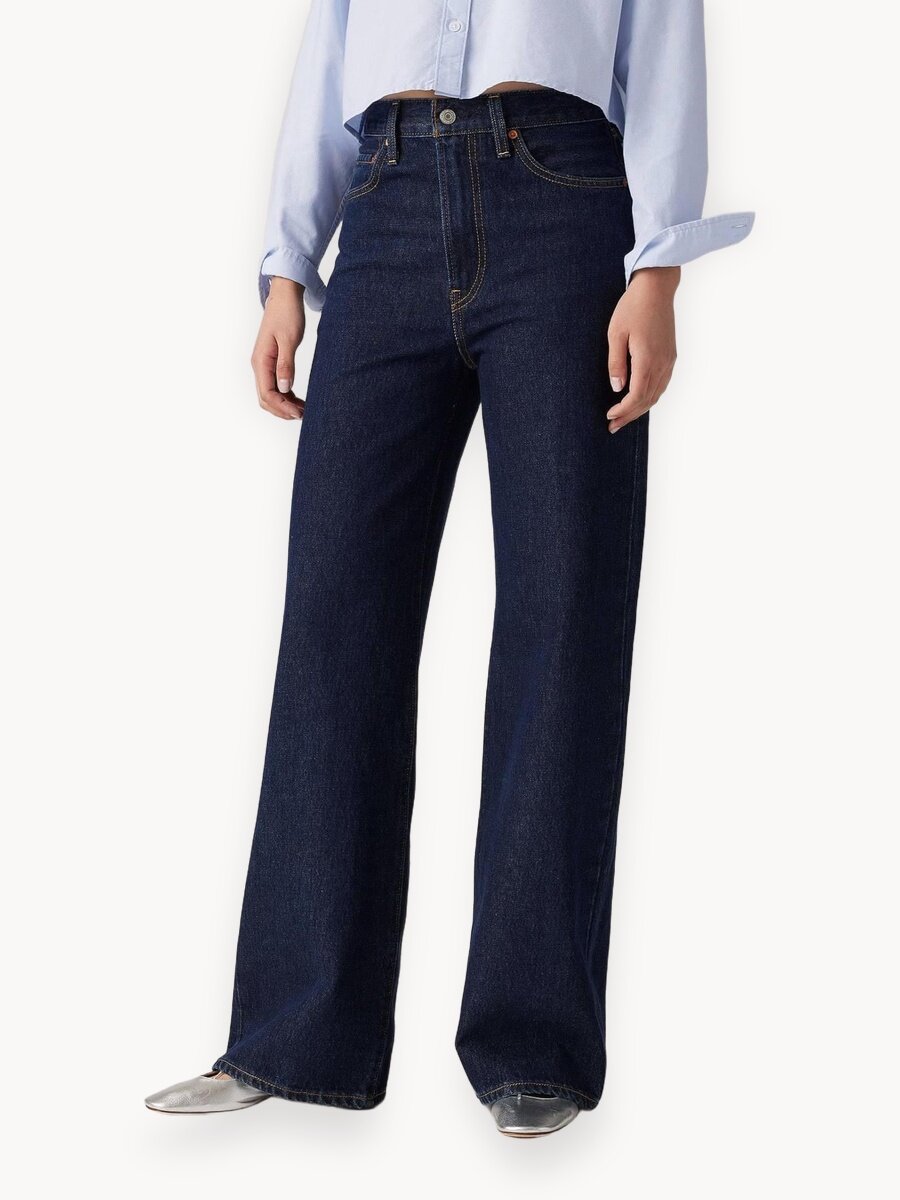Джинсы широкие Levi's Ribcage Wide-Leg, размер 29/32 JEAN, синий