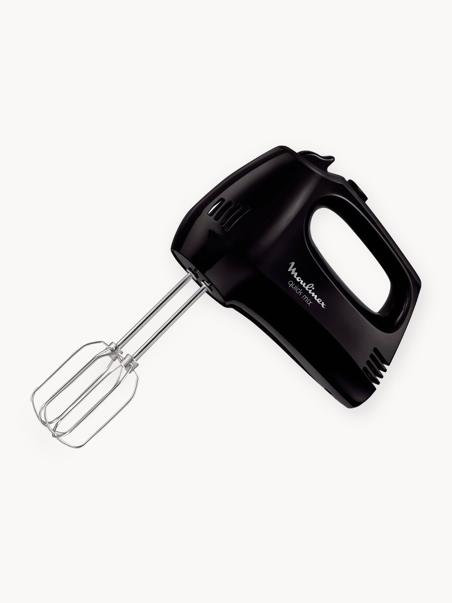 Миксер кухонный электрический Moulinex Quickmix HM3108B1, ручной, с 5 скоростями и турбо режимом, 300 Вт, черный