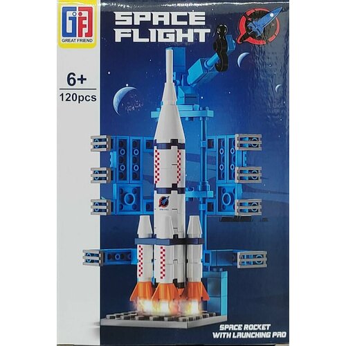 Конструктор SPACE ROCKET WITH LAUNCHING PRO серия SPACE FLIGHT 120 деталей GREAT FRIEND 123-703 xh конструктор x0172 703 704 705 706 707 708 709 710 disney аниме кирпичи мини экшн фигурки сборные блоки детские игрушки подарки