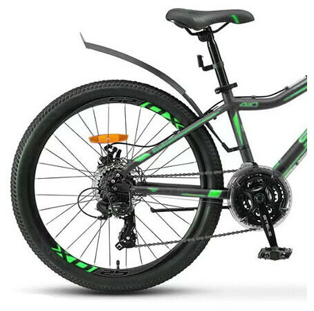 Велосипед для подростков STELS Navigator-410 MD 24 21-SP V010 Чёрный/зелёный (LU091556*LU082934*12)