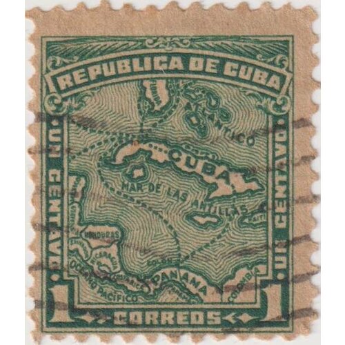 Почтовые марки Куба 1914г. Карта Кубы - 1 сетаво Карты U