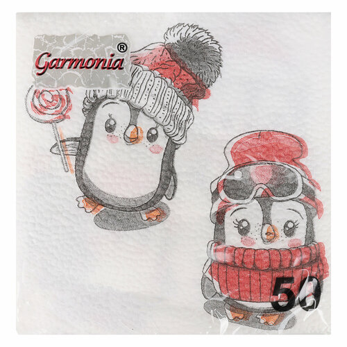 Салфетки бумажные Гармония цвета Пингвины 1 слой 50 листов 363₽