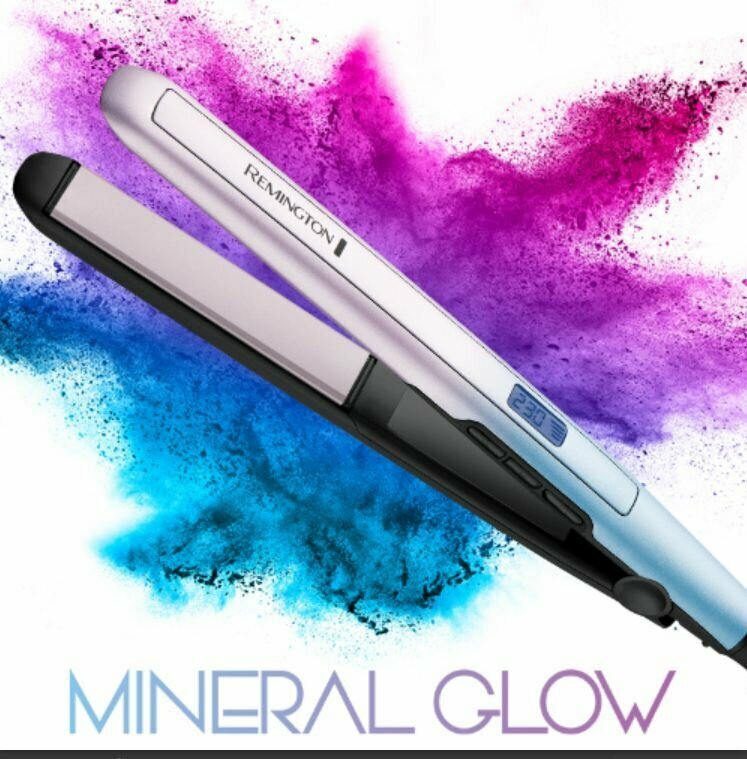Выпрямитель для волос Remington Mineral Glow S5408, керамическое покрытие с добавлением 4-х минералов, цифровой дисплей с 9 настройками, плавающие пластины, чехол