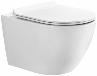 Унитаз подвесной безободковый удлинённый белый с сиденьем с микролифтом BOND F01-10Long