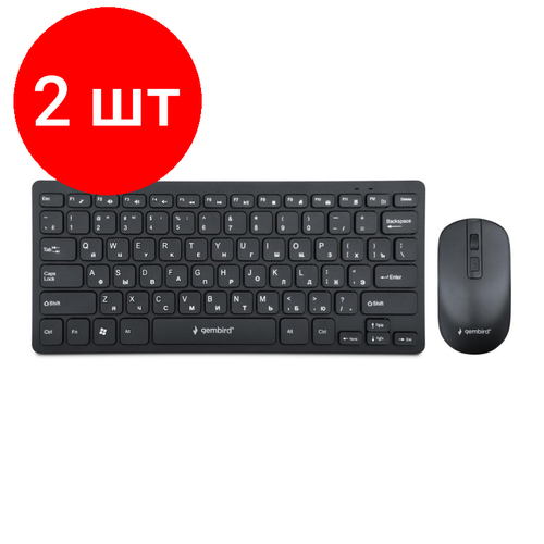 Комплект 2 наб, Набор клавиатура+Мышь Gembird KBS-9100 черн, 78 кл, 1600 DPI, WLS беспроводной комплект клавиатура мышь gembird kbs 7200