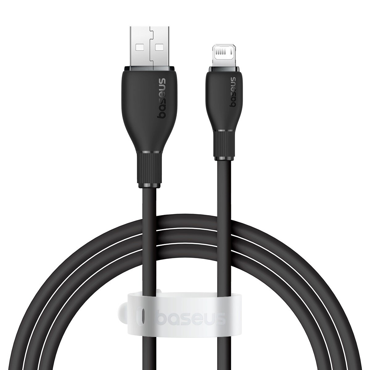 Кабель Baseus Pudding Series Fast Charging Cable USB to iP 2.4A 1.2m Cluster Black (P10355700111-00)