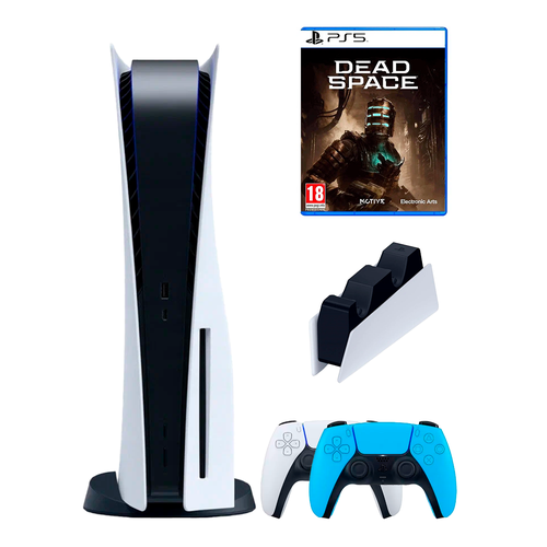 PS5 (ПС5) Игровая приставка Sony PlayStation 5 ( 3-я ревизия) + 2-й геймпад(голубой) + зарядное DEAD SPASE