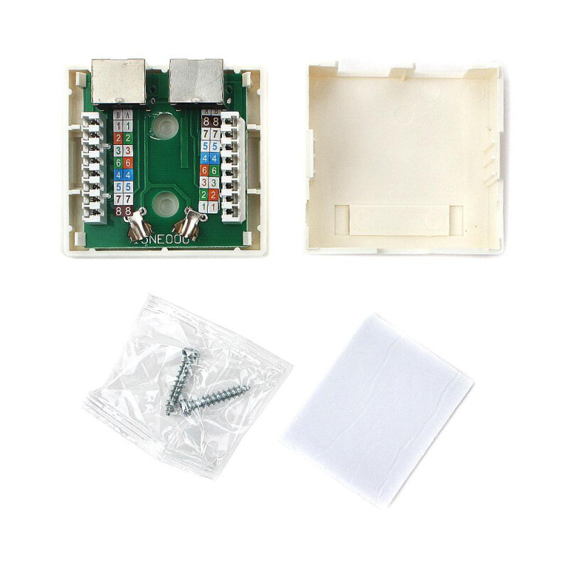 Розетка Cablexpert RJ-45, внешняя, экранированная, 2 порта, белый Gembird - фото №7