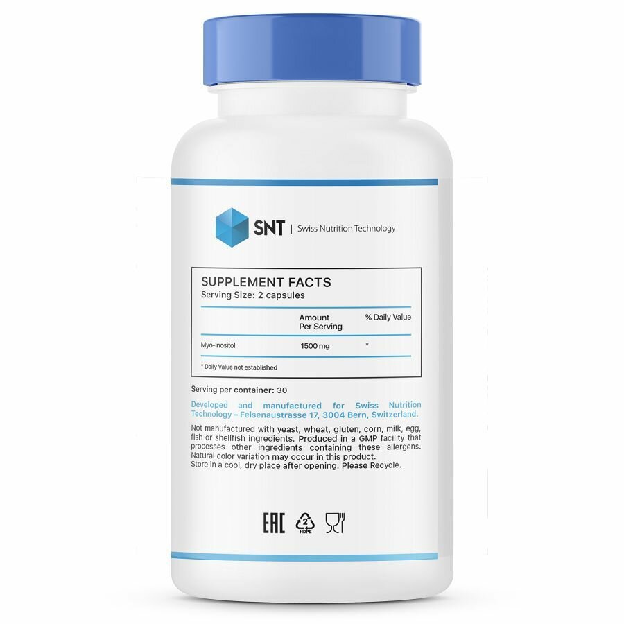 SNT Myo-Inositol 1500 mg 60 капсул , Инозитол , СНТ Мио-инозитол ...