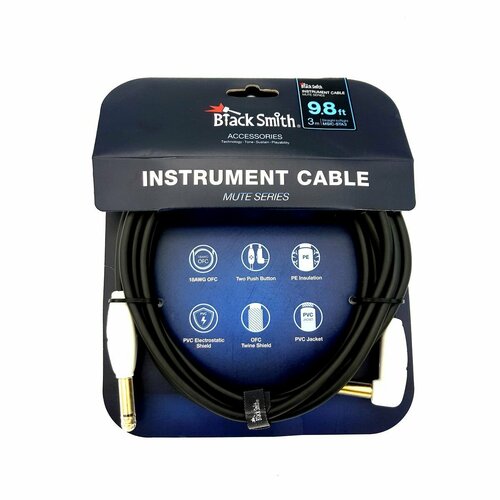 BlackSmith Instrument Cable Mute Series 9,8ft MSIC-STA3 инстр кабель, 3 м, прям Jack + угл Jack, mut