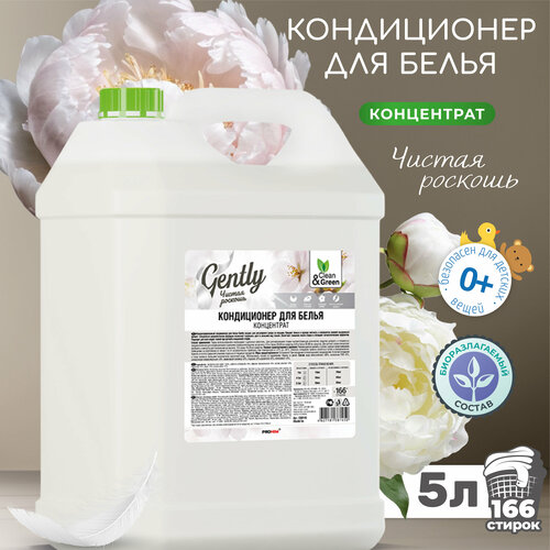 Кондиционер для белья Gently Чистая роскошь (белый), 5 л. Clean&Green CG8145