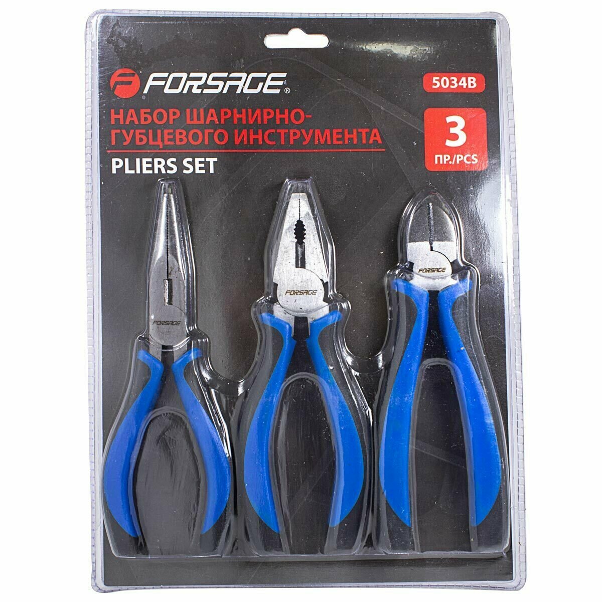 фото Набор шарнирно-губцевого инструмента 3пр. Forsage F-5034B