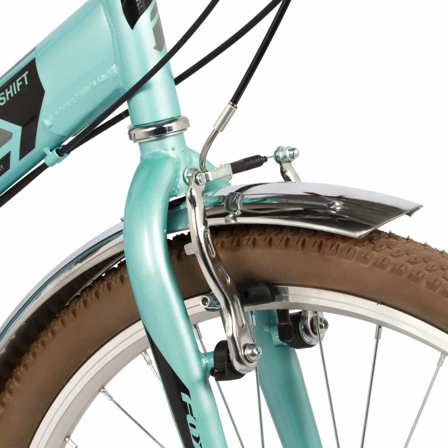 Велосипед Foxx Shift 6. V 24" (2024) (Велосипед FOXX 24" складной, SHIFT, зелёный, 6-скор, Shimano RS35/TY21, двойной обод, багажник)