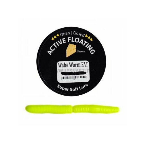 фото Мягкая приманка trout zone wake worm fat 2.6 сыр # 004 (шартрез) 65мм (10шт)
