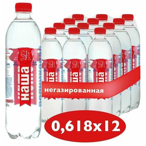 Питьевая родниковая вода Наша Родниковая 0,618л. без газа, ПЭТ (12 шт. в уп.).