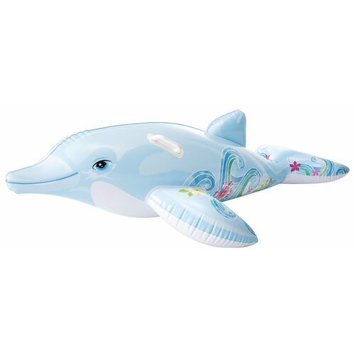 Плотик Дельфин 175х66 см, надувной плот для детей от 3-х лет, голубого цвета 2 шт детский надувной дельфин в виде рыбы