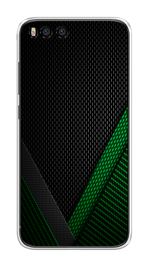 Силиконовый чехол на Xiaomi Mi 6 / Сяоми Ми 6 "Зеленый карбон"
