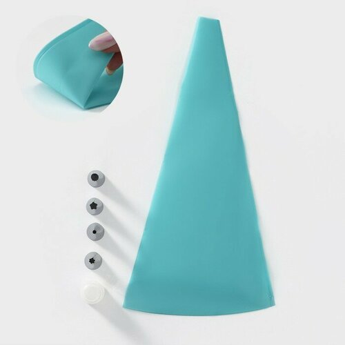 Набор кондитерский 6 предметов адаптер мешок 4 насадки 173 см 573₽