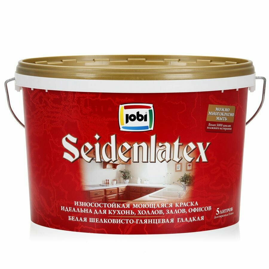 JOBI SEIDENLATEX Краска для стен шелковисто-глянцевая моющаяся -20С База С (0.9л)