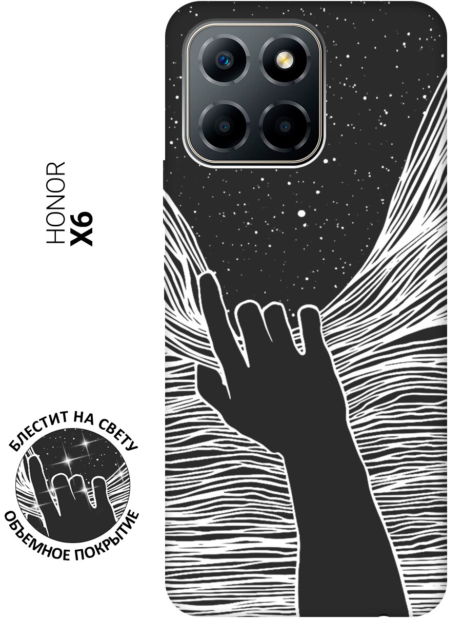Силиконовый чехол на Honor X6 / X8 5G / Хонор Х6 / Х8 5Г с рисунком "Рука и нити" Soft Touch черный