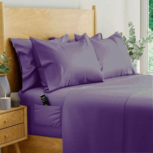 Простыня на резинке с карманами 240/240/30, Виноград, Египетский хлопок