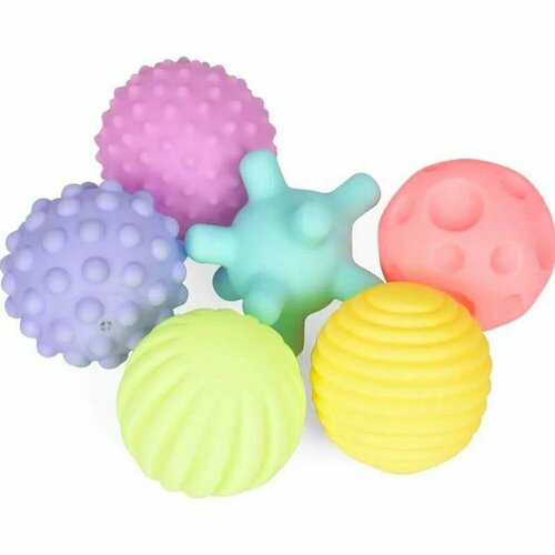 Тактильные мячики для моторики и прорезывания зубов / шарики для игры в ванной / шары массажные