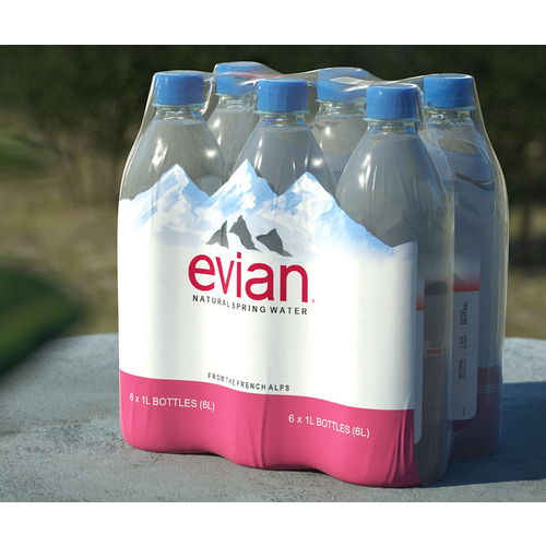 Evian / минеральная вода без газа 6 шт. х 1 л.