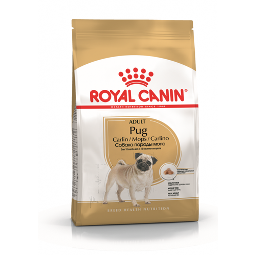 Корм сухой полнорационный Royal Canin Pug Adult для взрослых собак породы мопс в возрасте 10 месяцев и старше, 500 гр