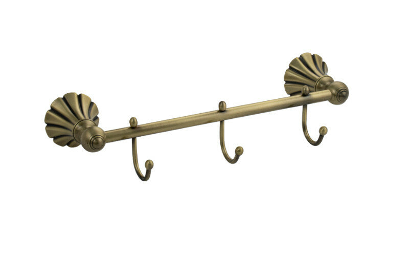 Вешалка MAGNUS 95204 бронза с тремя крючками прямая